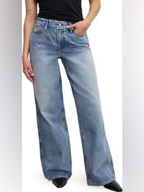 NWT Good American Plus Good Petite Skate Jeans in Indigo756